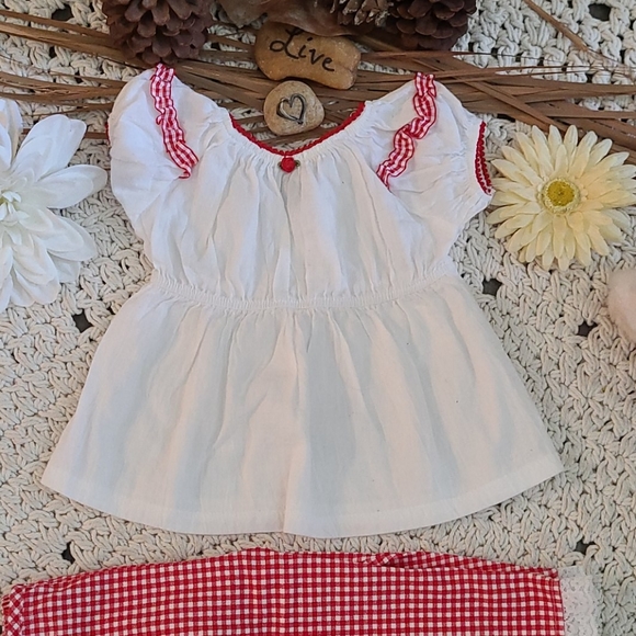 NWOT BO HO RED WHITE 2 PIECE SET PLAID MULTI 3T - Picture 8 of 16